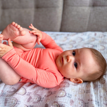 Apricot Bambusz Patentos Hosszú Ujjú Body Barack - LiaaBebe