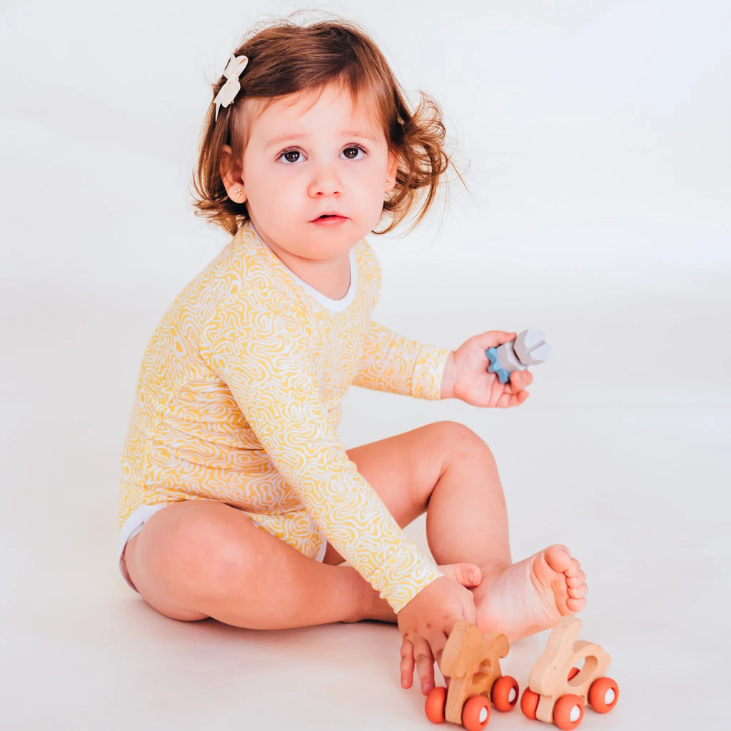 Body - Banana Maze Bambusz Patentos Hosszú Ujjú Body