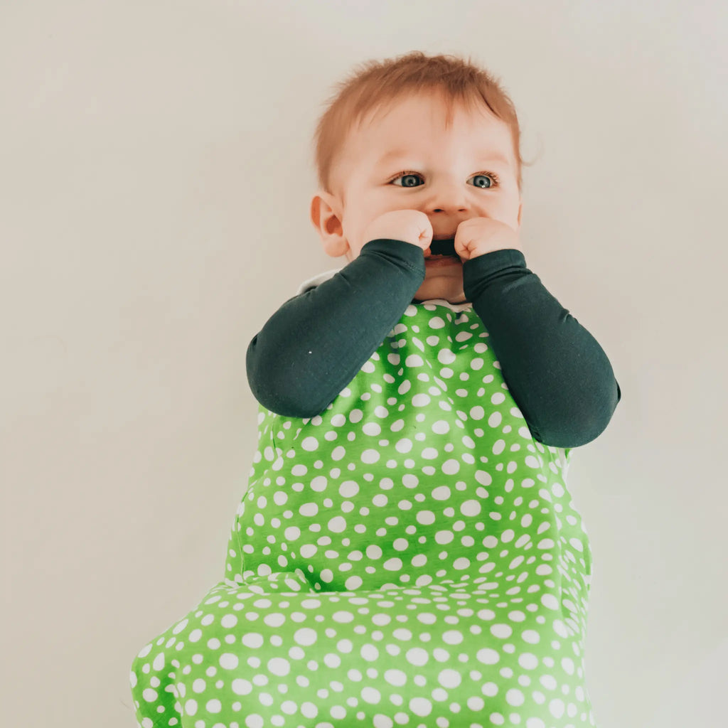 Baba Hálózsák - Light Green Dínós Bambusz Baba Hálózsák 1.5 TOG
