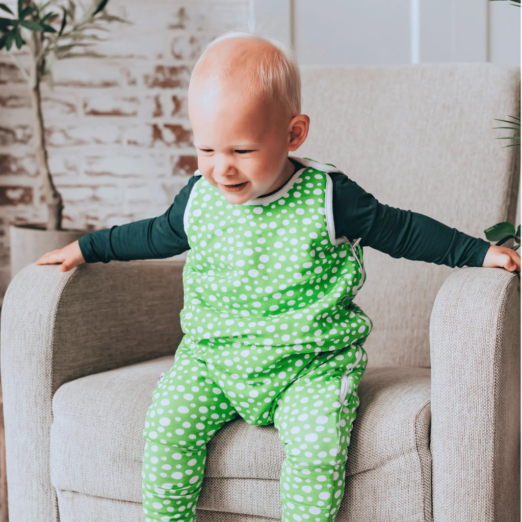 Tipegő Hálózsák - Light Green Dínós Bambusz Tipegő Hálózsák 1.5 TOG