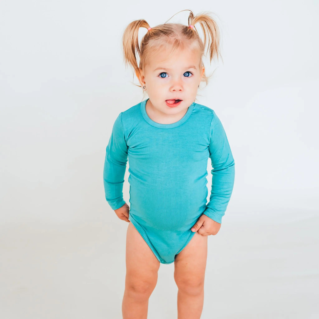 Body - Mint Green Bambusz Patentos Hosszú Ujjú Body