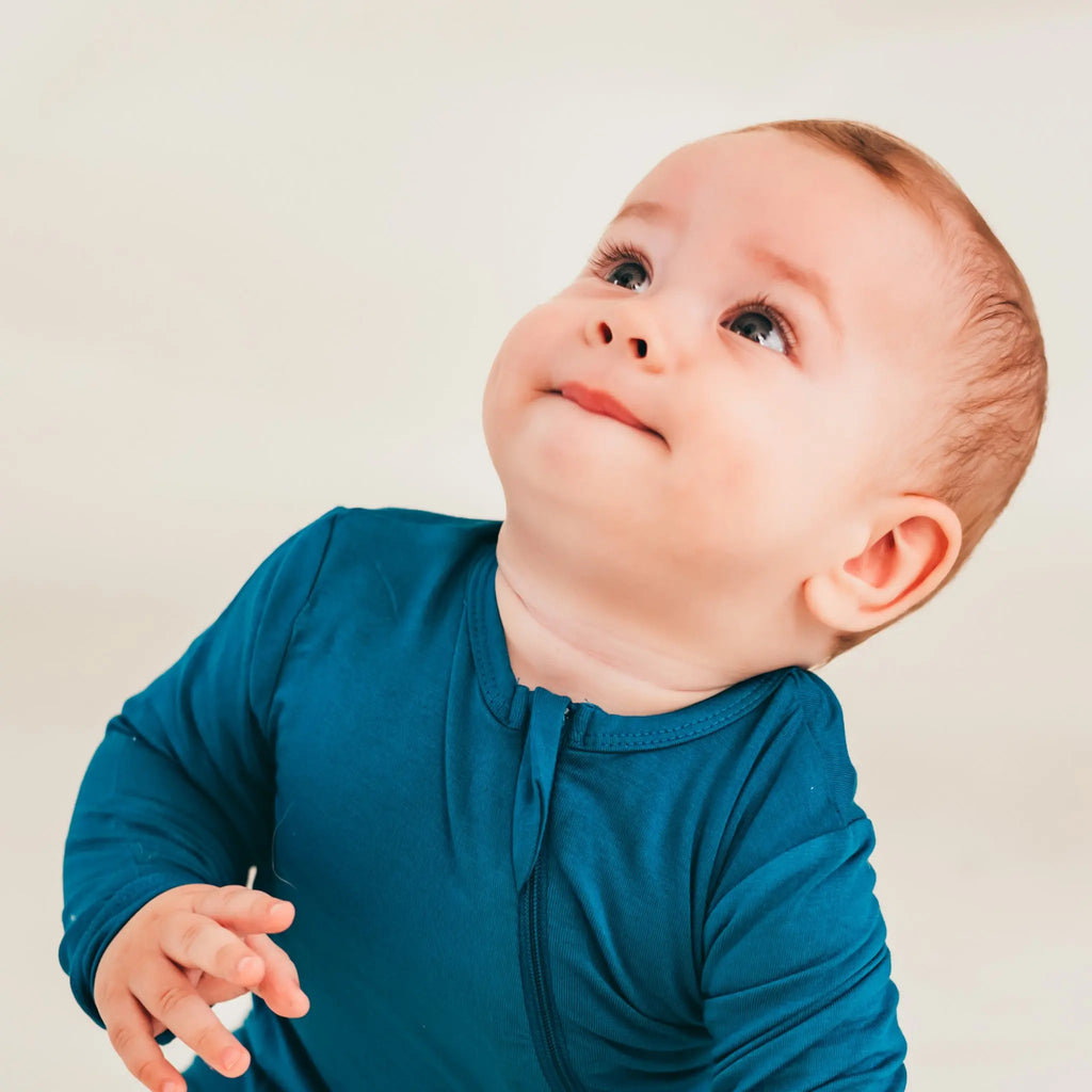 Kezeslábas - Ocean Blue Bambusz Cipzáros Kezeslábas és Rugdalózó