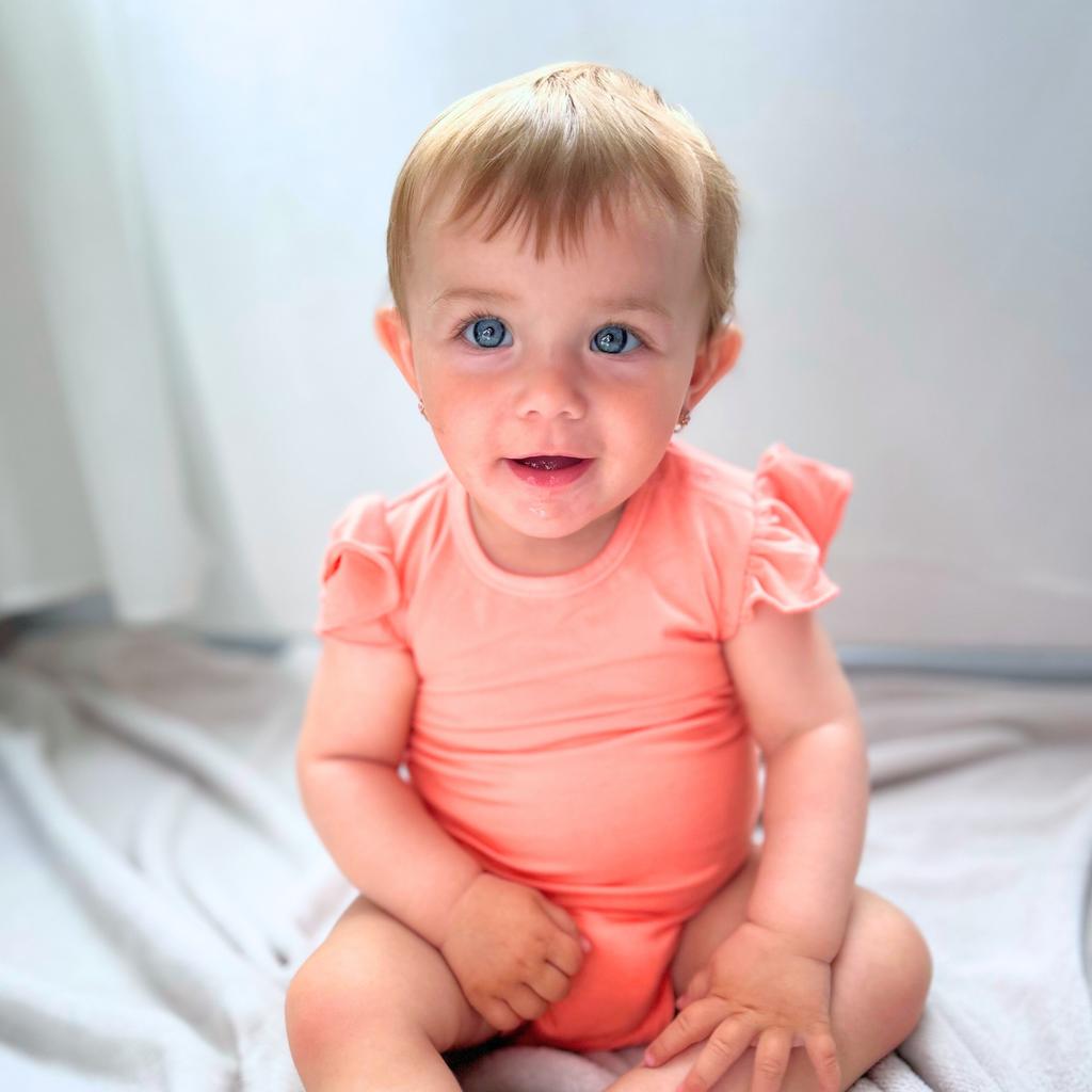 Apricot Bambusz Fodros Ujjatlan Gyerek Body - LiaaBebe