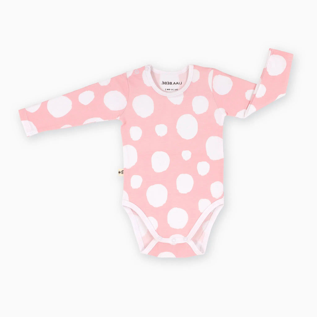 Body - Strawberry Dínós Bambusz Patentos Hosszú Ujjú Body
