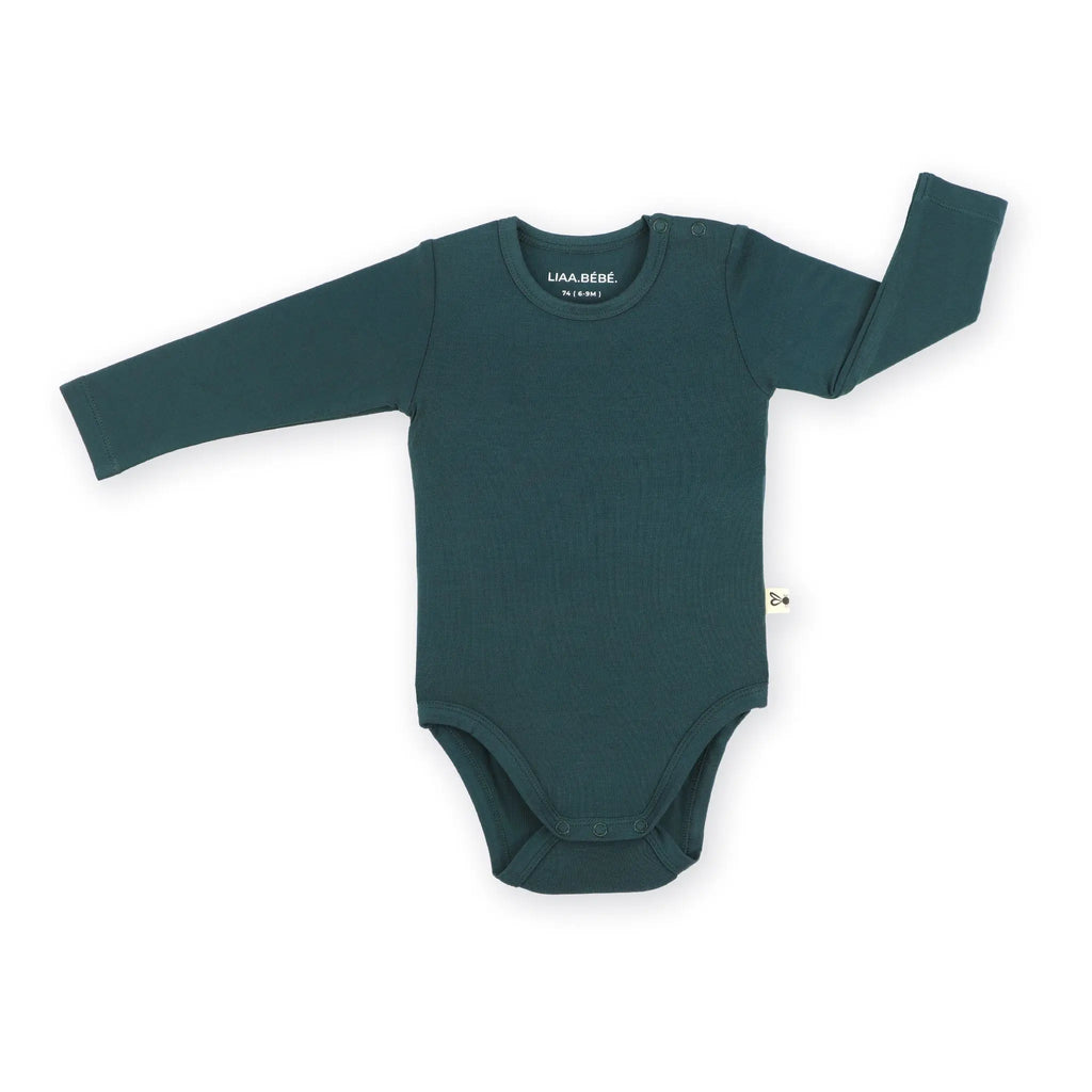 Dark Green Bambusz Patentos Hosszú Ujjú Body Body liaabebe 